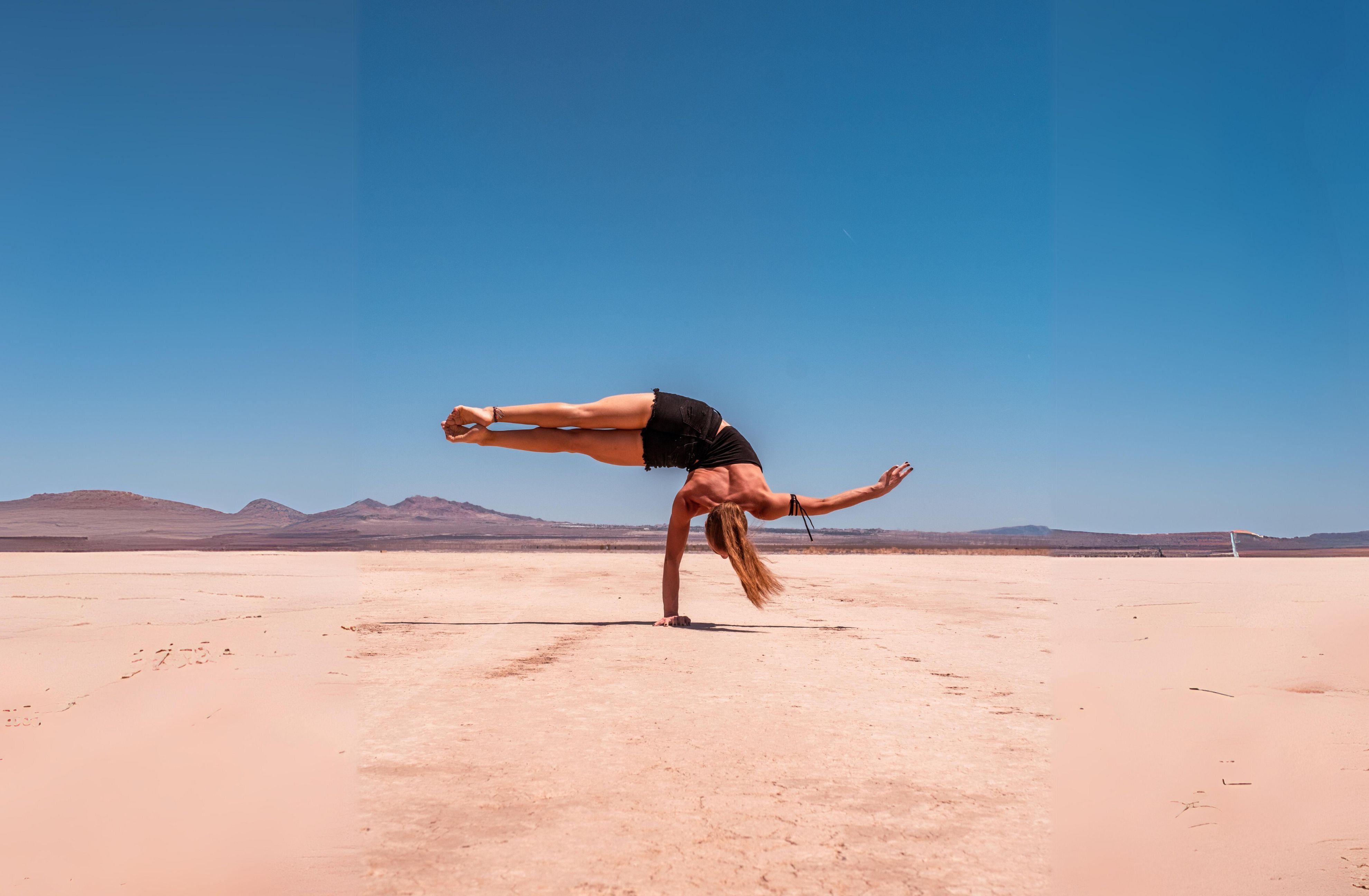 Nicole doing handstand