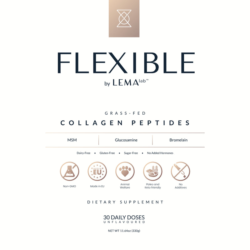 FLEXIBLE collagen supplement label